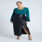 Ruffle Sleeve V-Neck Top image number null