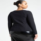 Boat Neck Top With Slit image number null