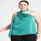 Draped Neckline Blouse With Ties image number null