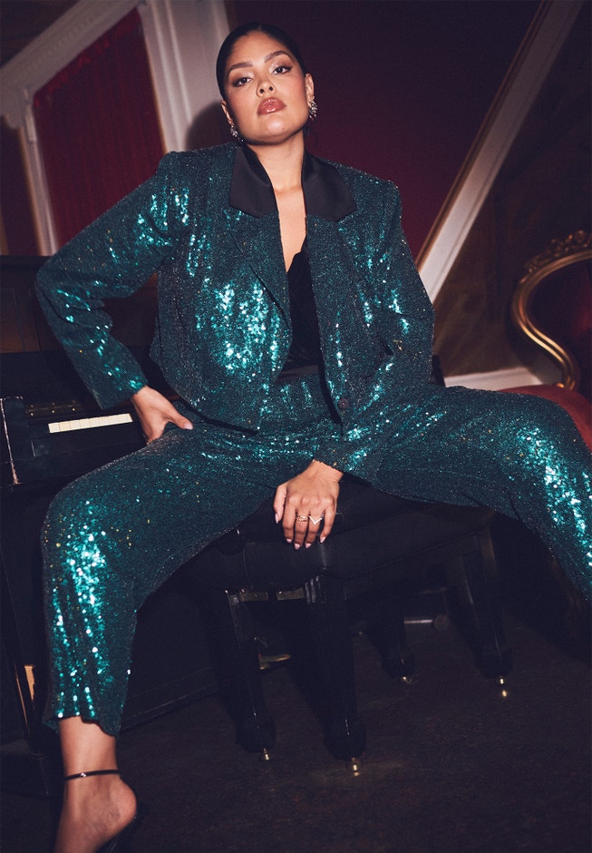 Tapered Sequin Pant image number null