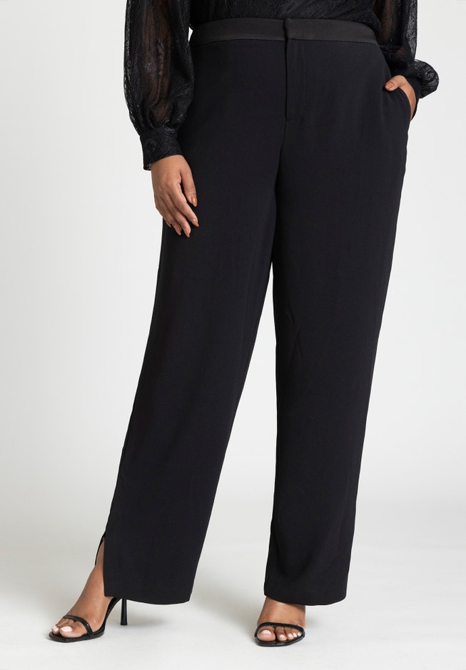 Straight Leg Pant With Slit image number null