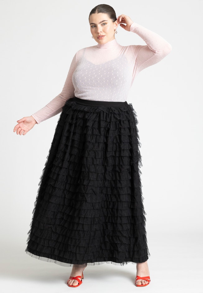Maxi Tiered Ruffle Skirt image number null