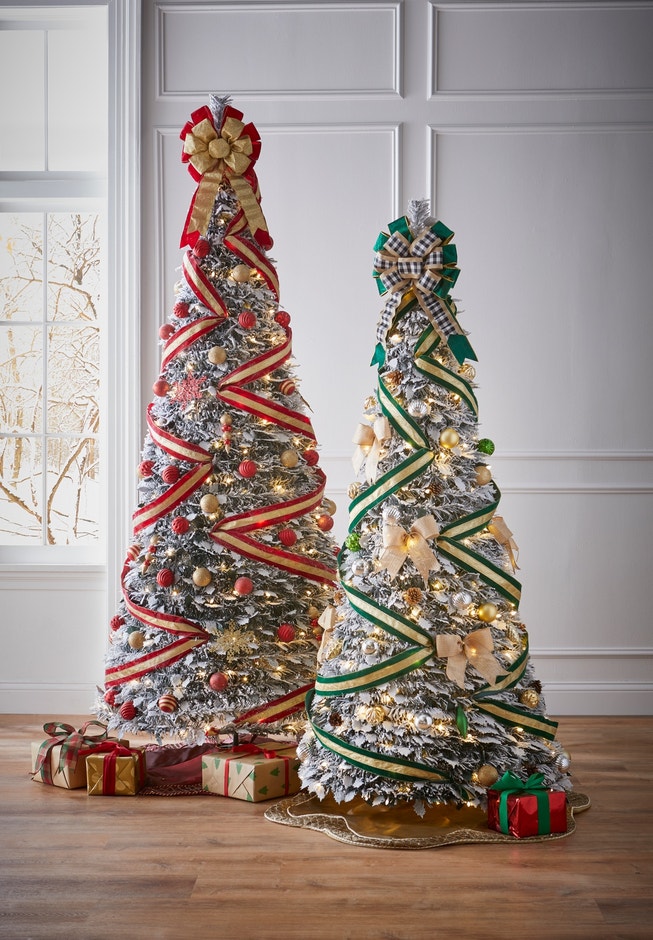 6’ H Pre-Lit Flocked Pop-Up Tree image number 1