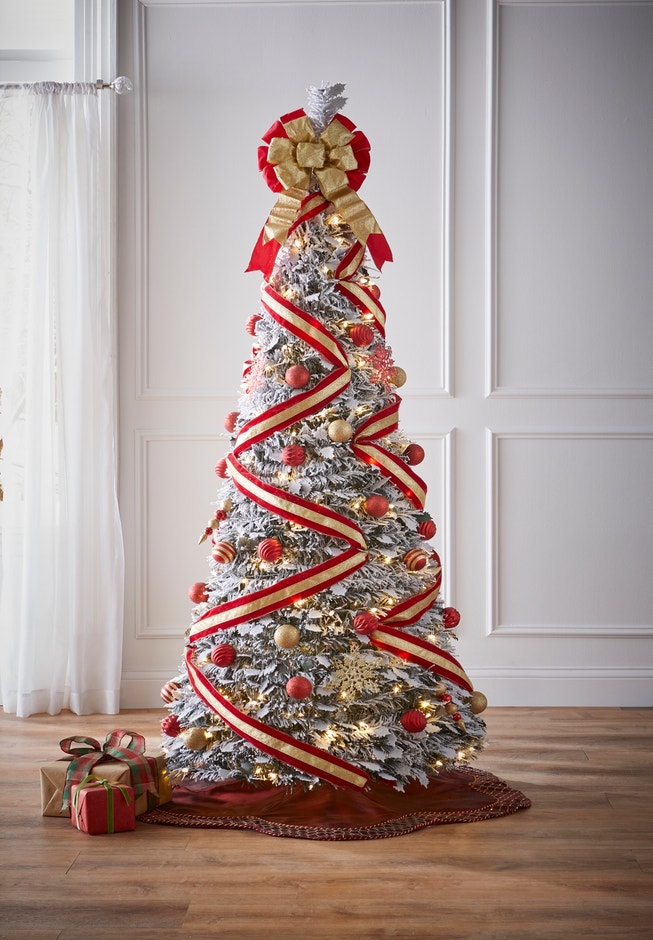 6’ H Pre-Lit Flocked Pop-Up Tree image number 0