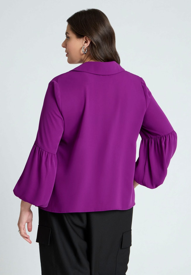 Balloon Sleeve Collared Blouse image number null