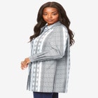 Plus Size Kate Long Sleeve Tunic Easy Cotton-Blend Button-Front Shirt image number null