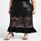 Tea Length Embellished Lace Sequin Skirt image number null
