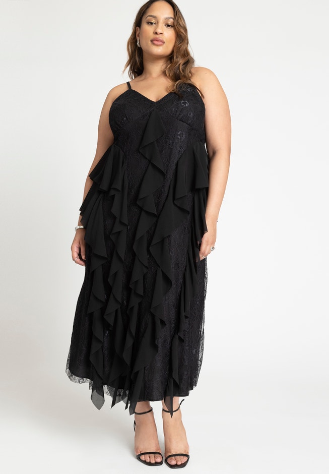Cascade Lace Slip Dress image number 1