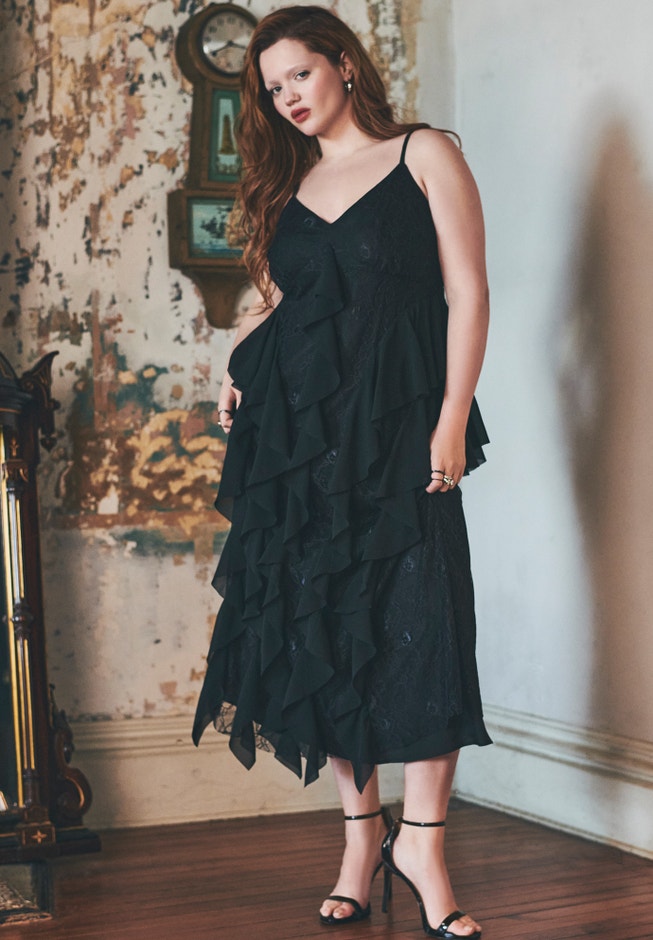Cascade Lace Slip Dress image number 0