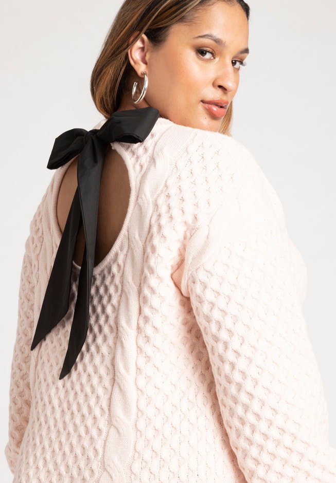Tie Back Sweater Dress image number null