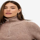 &frac14; Zip Sweater Tunic With Side Slits image number 3