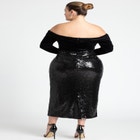 Off The Shoulder Velvet And Sequin Dress image number null