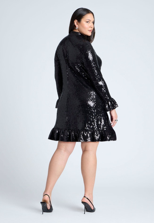 Sequin Ruffle Mini Dress image number 1