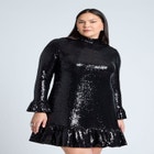 Sequin Ruffle Mini Dress image number null