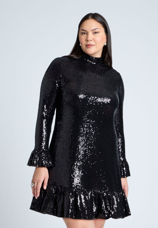 Sequin Ruffle Mini Dress image number 2