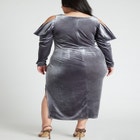 Draped Velvet Column Dress image number null