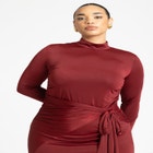 Funnel Neck Midi Dress image number null