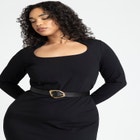 Shaped Neckline Ponte Dress image number null