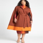 Colorblock Cape Coat image number null