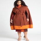 Colorblock Cape Coat image number null