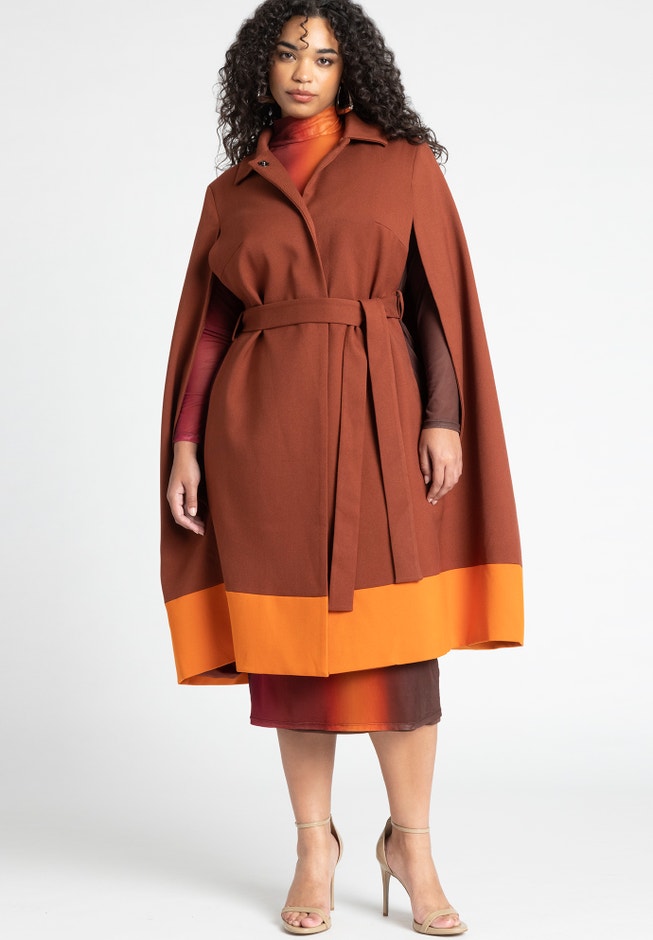 Colorblock Cape Coat image number 3