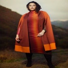 Colorblock Cape Coat image number null