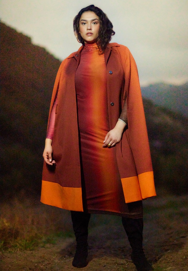 Colorblock Cape Coat image number 5