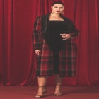 Longline Coat With Velvet Detail image number null