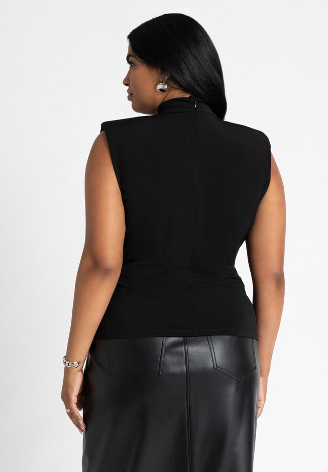 Neck Drape Funnel Neck Top image number 2