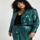 Cropped Sequin Blazer image number null