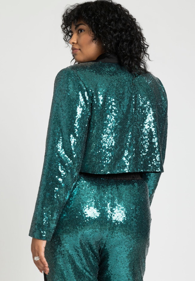Cropped Sequin Blazer image number 2