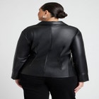 Faux Leather Wrap Top image number null