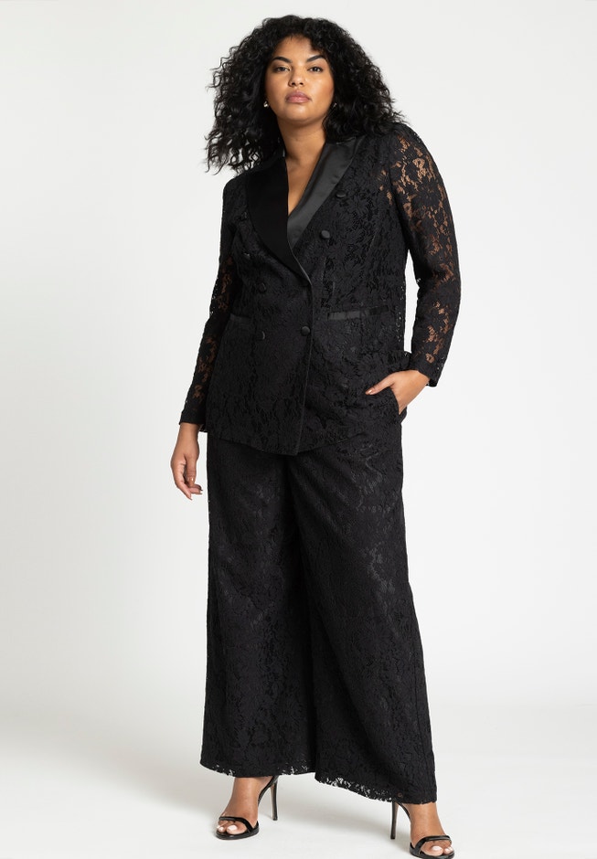 Lace Double Breasted Blazer image number 3