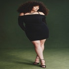 Pleated Off The Shoulder Mini Dress image number null