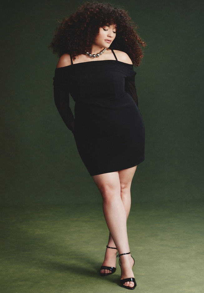Pleated Off The Shoulder Mini Dress image number null