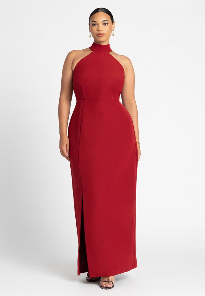 High Neck Column Gown image number null