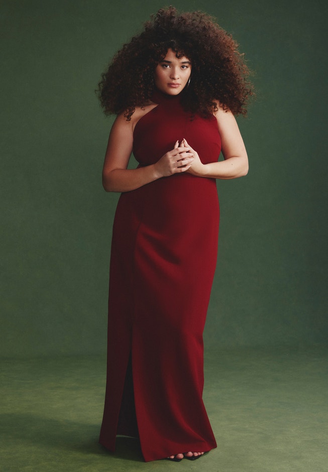 High Neck Column Gown image number null
