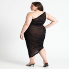 One Shoulder Mesh Overlay Dress image number null