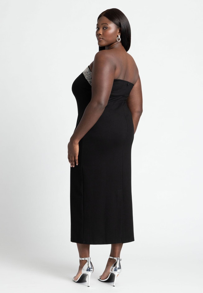 Rhinestone Fitted Knit Dress image number 2