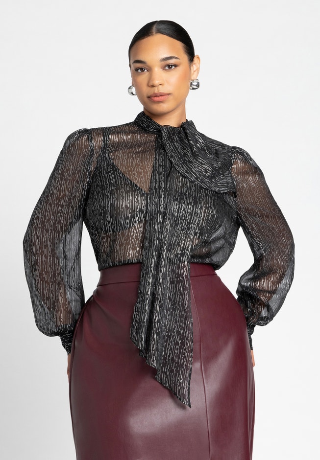 Sheer Lurex Blouse image number 0