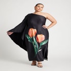 One Shoulder Dramatic Sleeve Dress image number null