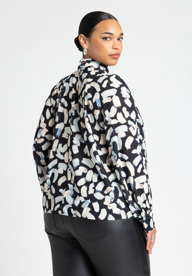 Dramatic Neck- Tie Blouse image number null