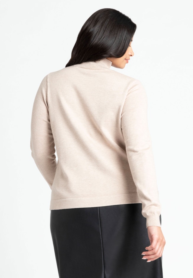 Diagonal Cable Knit Mock Neck Sweater image number 1