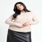 Diagonal Cable Knit Mock Neck Sweater image number null