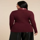 Faux Leather Detail Sweater image number null