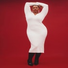 V Neck Ribbed Sweater Dress image number null