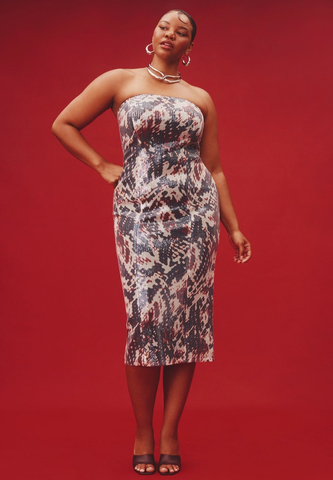 Sequin Strapless Dress image number 0