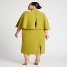 Cape Sleeve Belted Midi Dress image number null