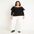 Off The Shoulder Sweater With Flounce image number null