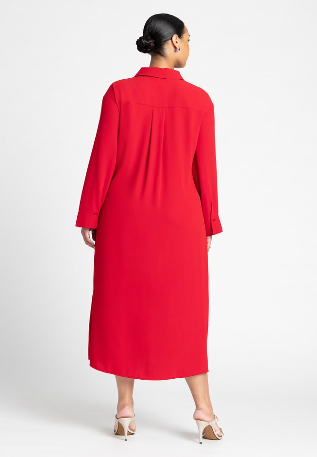 Tie Front Oversized Shirt Dress | ELOQUII Tie Front Oversized Shirt Dress | ELOQUII